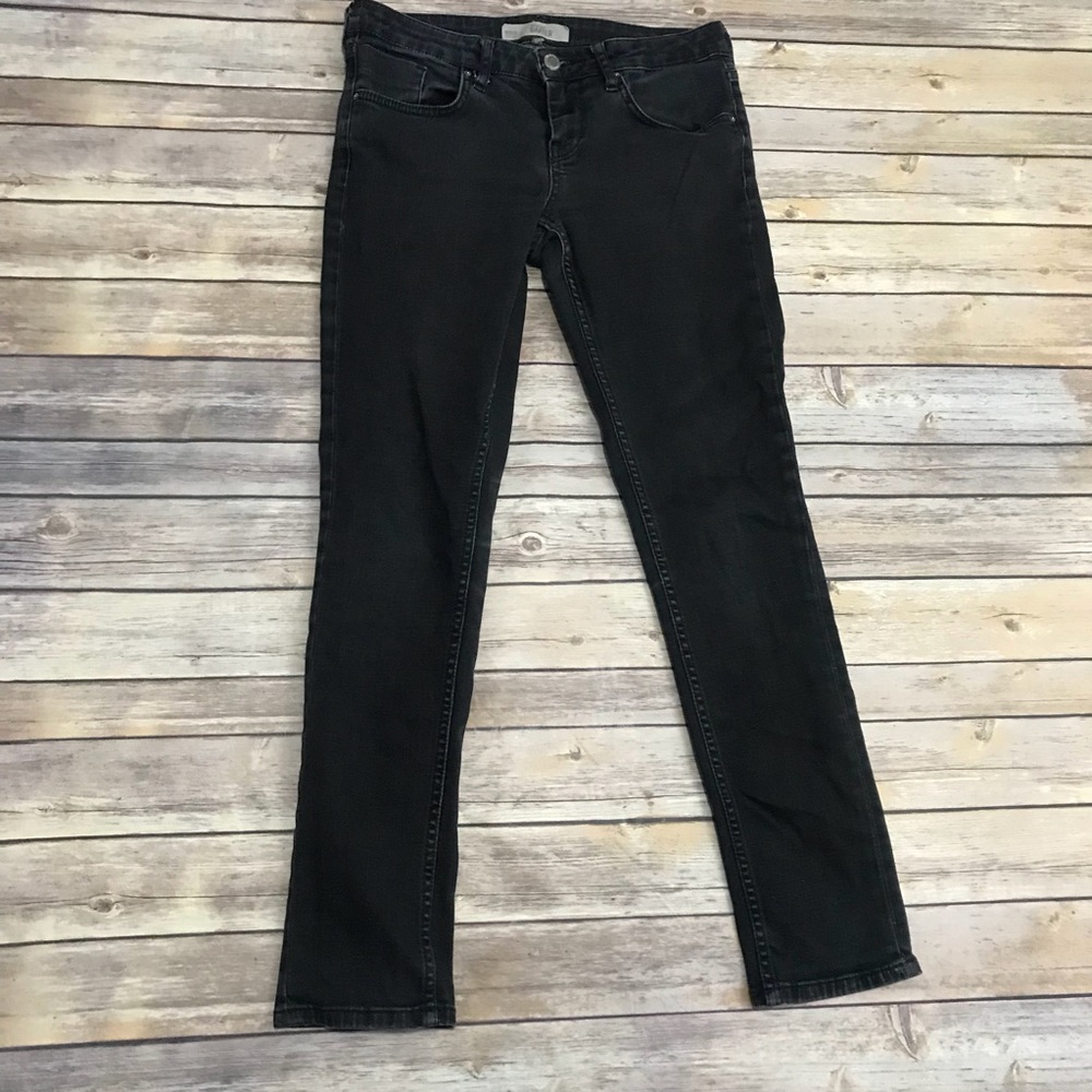 Topshop Moto Baxter faded black skinny jeans Sz 28